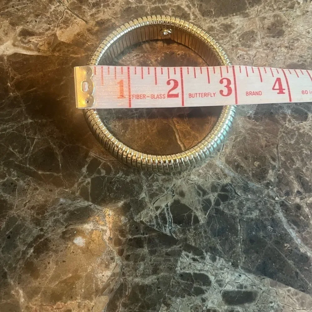 Anne Klein Bangle Gold-Tone Omega Chain Wide Stretch Bracelet​​​